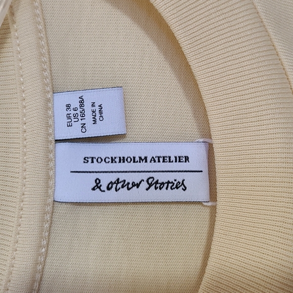 & Other Stories Yellow Long Sleeves Tee  Sweatshirt Size 6 - Picture 5 of 7